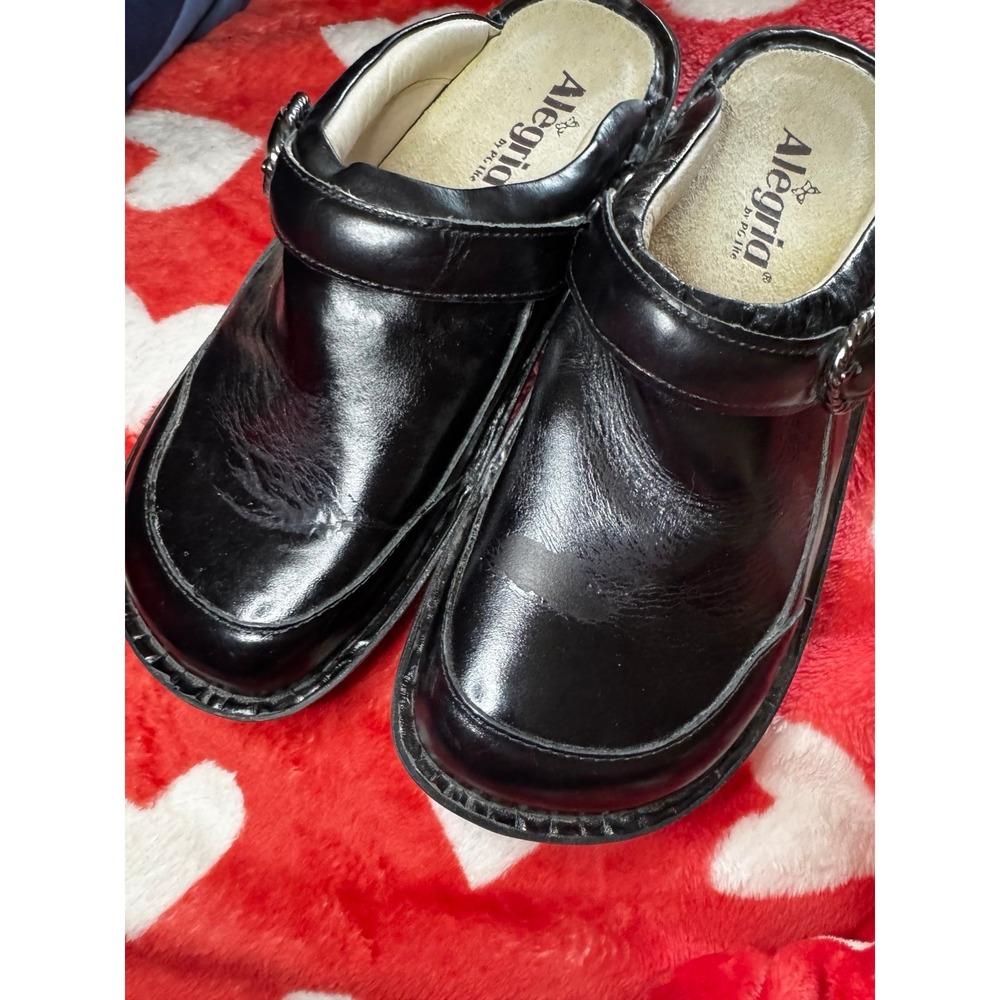 Algeria black size 38/8 women's clogs please note flaws in photos